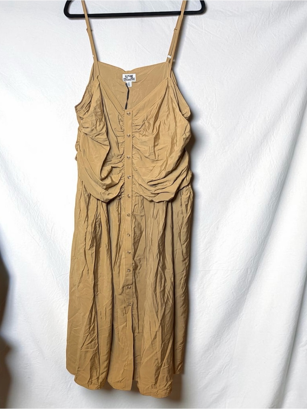 BNWT Future Collective tan midi dress